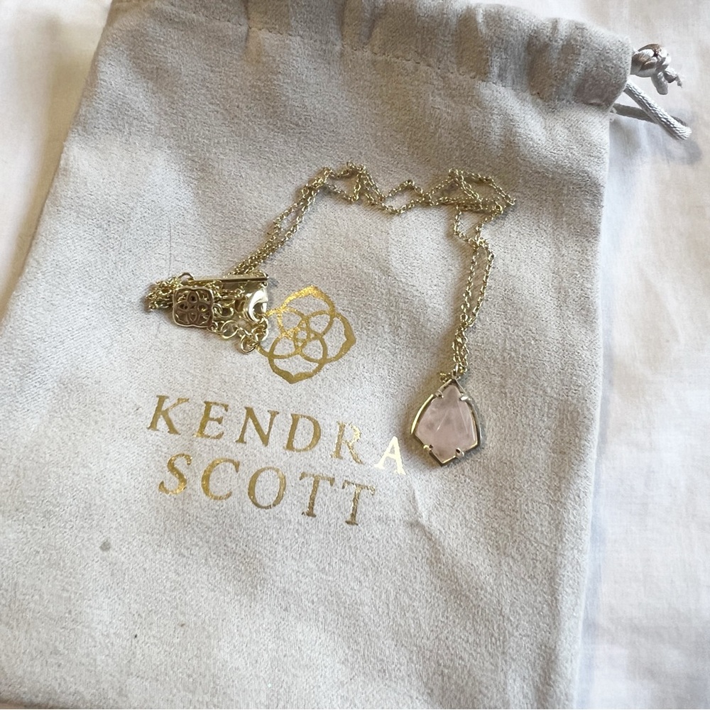 Kendra Scott Gold Necklace with Blush Pendant - Picture 1 of 7